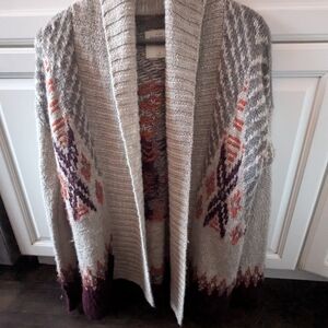 Abercrombie & Fitch Cream Bohemian Knit Cardigan Small
